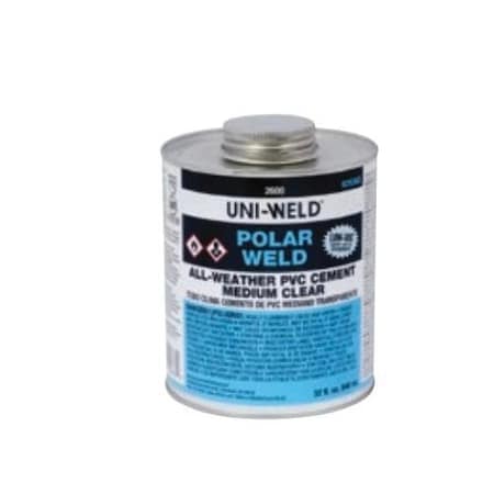 United Elchem POLARWELD 2656S LOW VOC PVC SOLVENT CEMENT, 8 OZ, TRANSLUCENT LIQUID, CLEAR 2656S